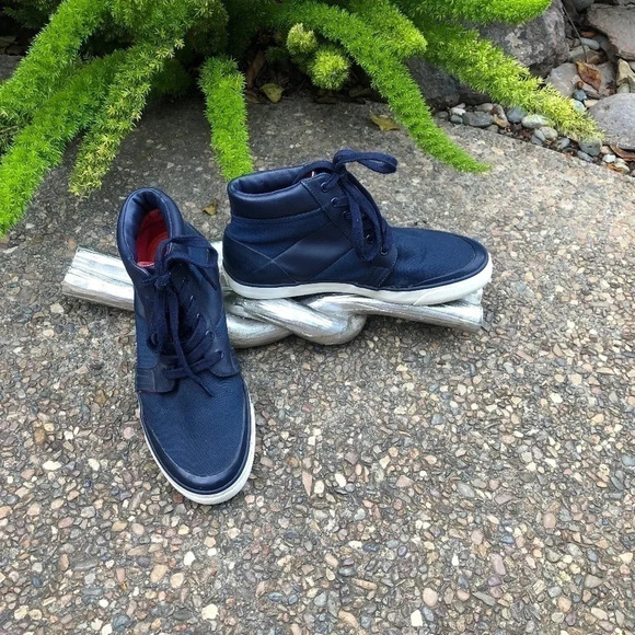 Polo Ralph Lauren Men's Blue Isaak High top Sneakers Size 9 - Picture 1 of 10